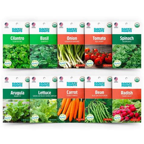 Back To The Roots Organic Beginners Vegetable Garden Seeds Variety 10