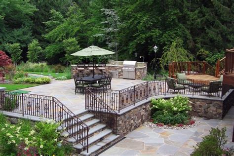 Natural Stone Patio And Wall Design For Pools And Landscaping Nj