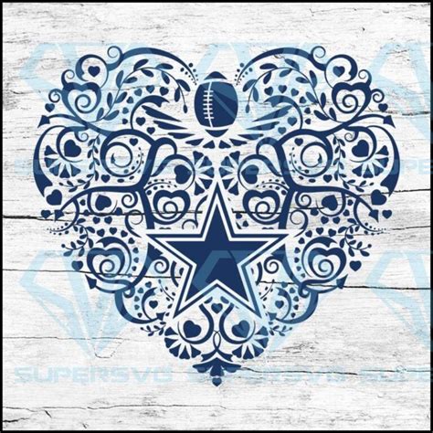 Dallas Cowboys Heart Svg Nfl Svg Football Svg Cricut File Svg