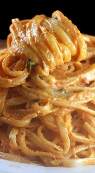 Add the prepared alfredo sauce to the cooked pasta; Creamy Tomato Alfredo Linguine | Recipe | Recipes, Cooking ...