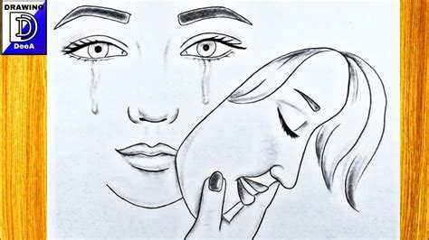Easy Drawing A Beautiful Girl Crying How To Draw A Sad Girl Step By