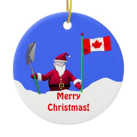 Merry Christmas Santa In Canada Christmas Tree Ornament Zazzle