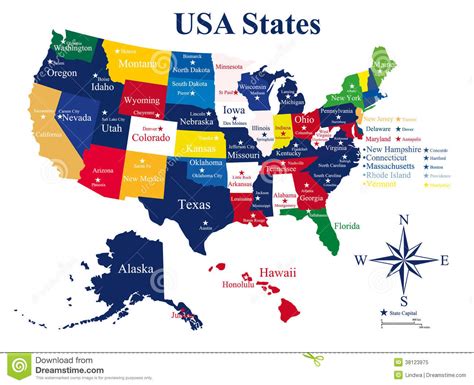 Mapa De Estados Unidos Con Sus Estados Y Capitales Pic County