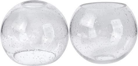 Rivqahra 2 Pack Clear Seeded Glass Globe Shade Replacement Globe And Cover For Lighting Fixture 5