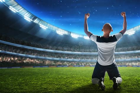 Soccer Player Celebration On The Stadium Stock Image Image Of League