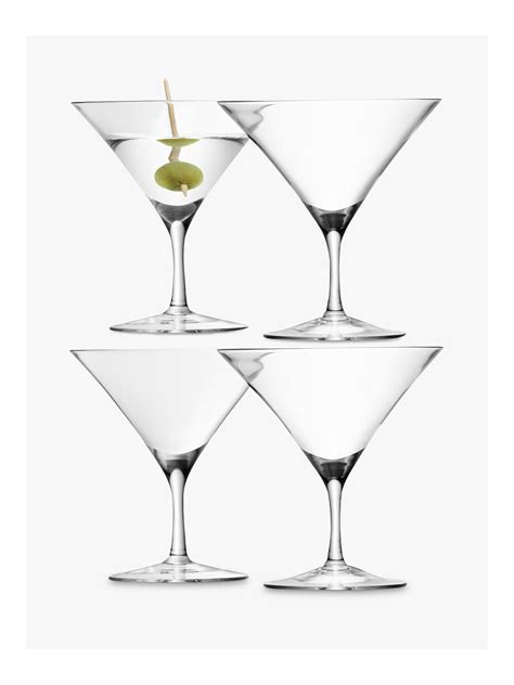 Lsa International Bar Collection Martini Glasses Set Of 4 180ml Clear At John Lewis And Partners