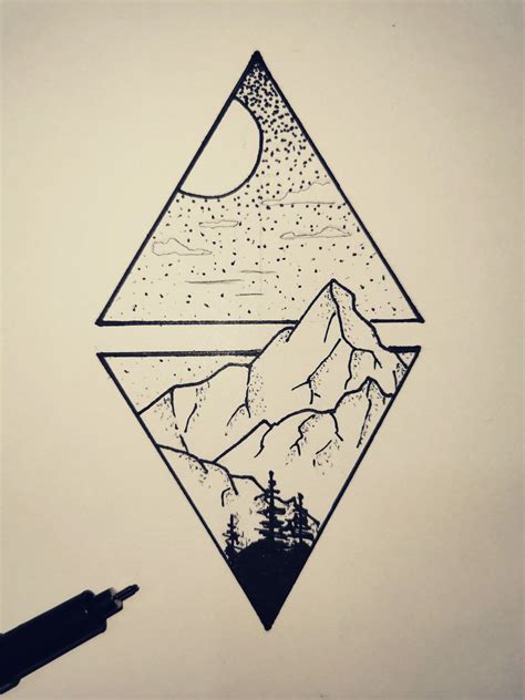 View Mountains Triangles Tattoo Drawing Tattooproject Triangle Drawing Triangle Art
