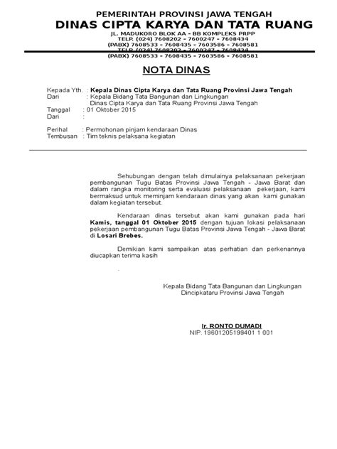Surat Permohonan Pinjam Mobil Dinas  PDF