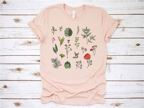 Botanical Shirt Plant T Shirt Flower T Shirt Tee Cute Etsy T Shirt