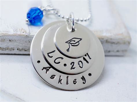 Graduation Necklace Gift For Her Custom Necklace Class Of Etsy