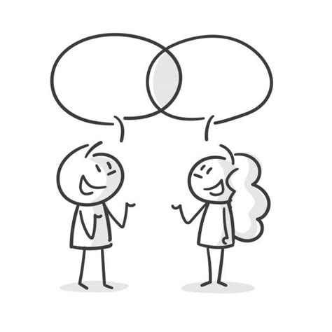 Two Friends Talking Drawing Illustrations Royalty Free Vector Graphics