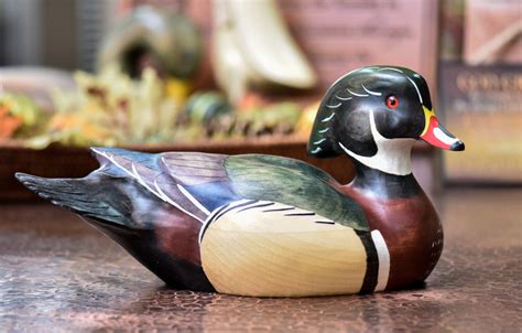 Hand Carved Wood Duck Drake Premier Full Size Duck Decoy Darby Creek