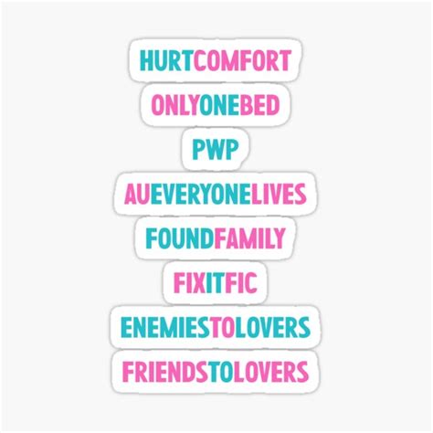 Romance And Fanfiction Tropes Pack Sticker For Sale By Rissidesigns Redbubble