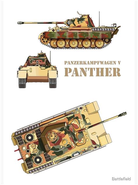 Póster Panzer V Panther Ww2 Tanques Del Ejército Alemán