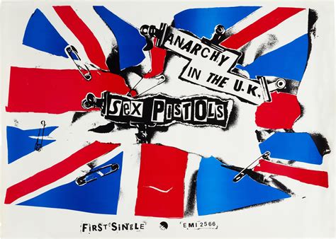 Jamie Reid Anarchy In The Uk Promotional Poster 4 November 1976 The Sex Pistols The