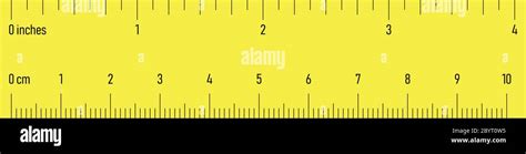 Both Side Ruler With Scales In Centimeters And Inches Yellow Vector
