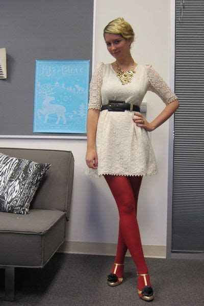Pin On White Dress And Red Tights