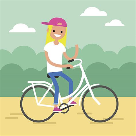 Top 60 Girl Riding Bike Clip Art Vector Graphics And Illustrations