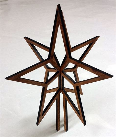 Christmas Tree Topper Natural Oak Star Order By Thatstencillaser