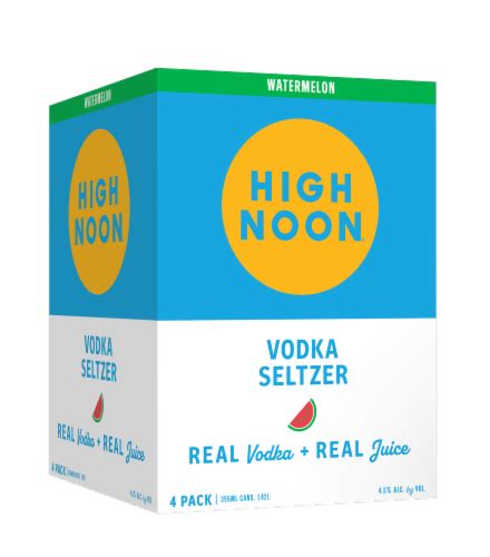 High Noon Watermelon Vodka Hard Seltzer 4 Cans 12 Fl Oz Kroger