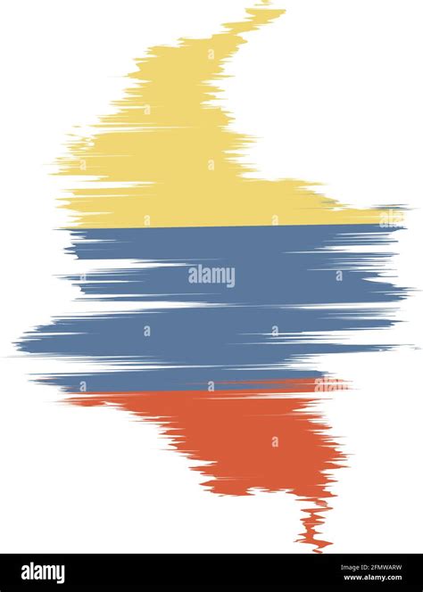 Colombian Map With Flag Painted Stock Vector Image And Art Alamy