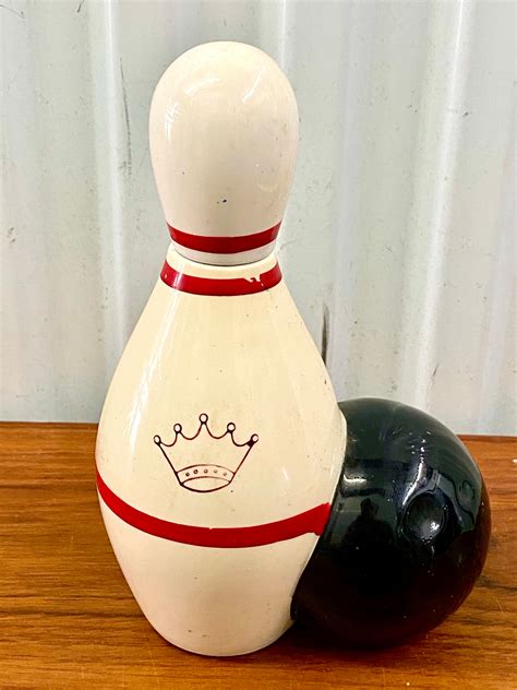 Vintage Bowling Ball Pin Ceramic Whiskey Decanter Japan Etsy