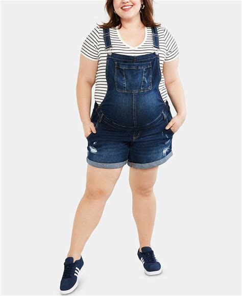 Motherhood Maternity Plus Size Denim Overalls And Reviews Maternity
