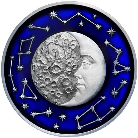 The Moon Celestial Bodies 2017 2 Oz Pure Silver Coin