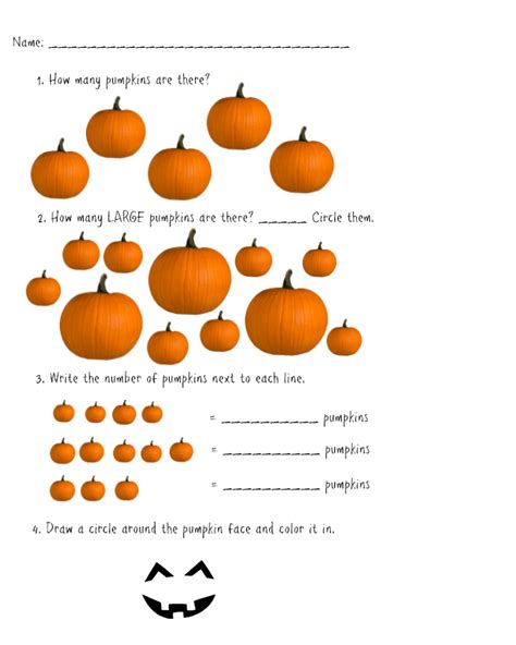 Free Pumpkin Themed Worksheet Math And Story Printables Surviving A