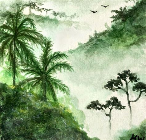 Watercolor Rainforest Jungle Art Jungle Drawing Painting Art Projects