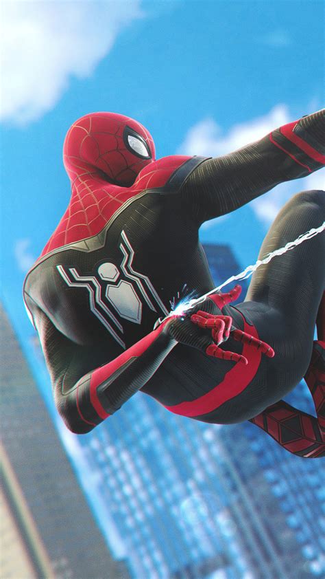 2160x3840 Spiderman Ps4 Far From Home Upgraded Stealth Suit 4k Sony