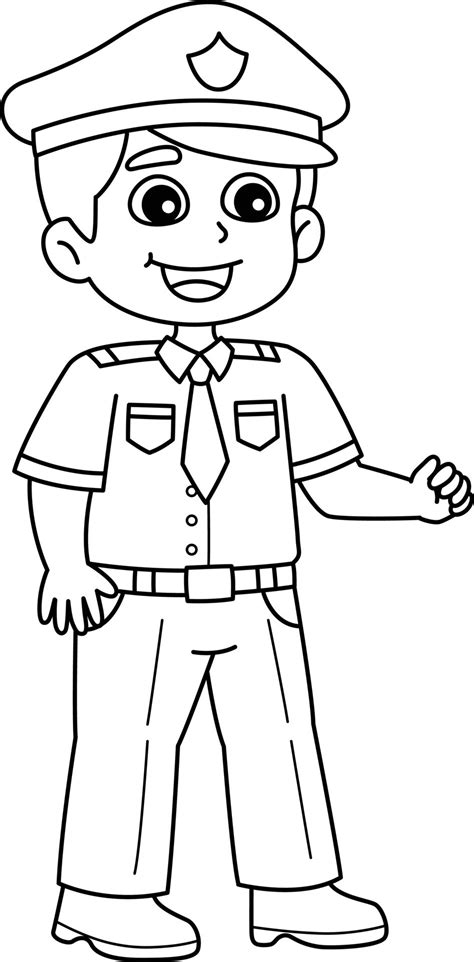 Policeman Isolated Coloring Page For Kids 22463846 Vector Art At Vecteezy