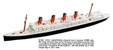 Rms Aquitania Ocean Liner Minic Ships 705 The Brighton Toy And