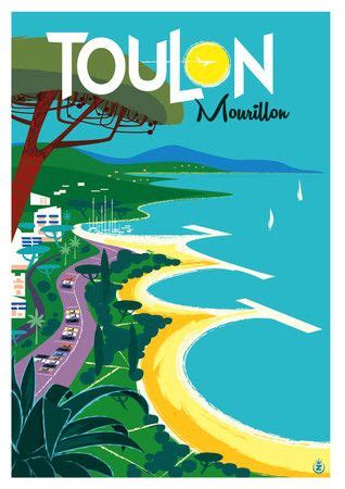 04 94 98 58 85. Vintage Travel Posters FRENCH RIVIERA Côte d'Azur Toulon ...