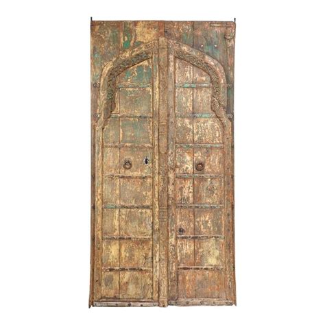 Antique Indian Carved Teak Mughal Arch Doors Arched Doors Doors