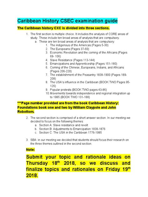 Caribbean History Csec Examination Guide Pdf