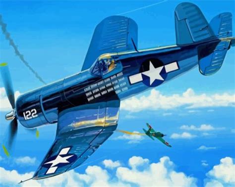 Vought F4u Corsair War Aircraft Paint By Numbers Pbn Canvas