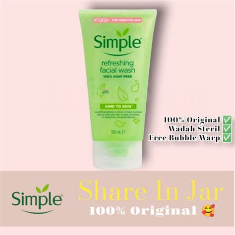 Jual Share In Jar Simple Refreshing Facial Wash 100 Soap Free 100