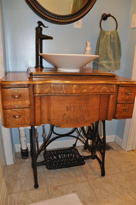 We Just Turned This Old Sewing Machine Into Our Bathroom Sink I Love