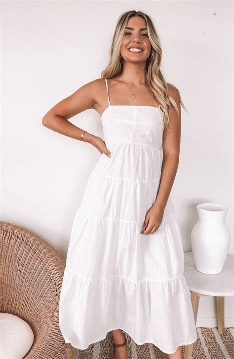 Roseleigh Dress White In 2021 White Dress Summer White Flowy Dress Boho Summer Dresses