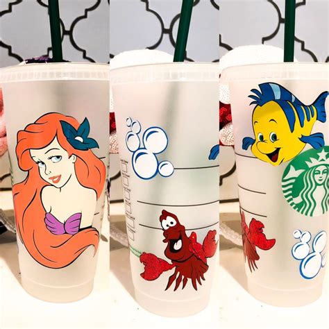 Check out our starbucks cup little mermaid selection for the very best in unique or custom, handmade pieces from our tumblers & water glasses shops. Little Mermaid inspired Starbucks tumbler featuring Ariel ...