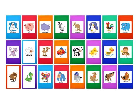 Animal Bingo Cards Flip Tiles