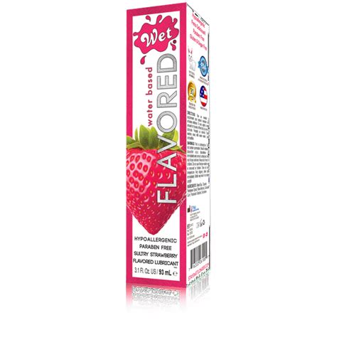 wet flavored strawberry personal lubricant 3 1 fo