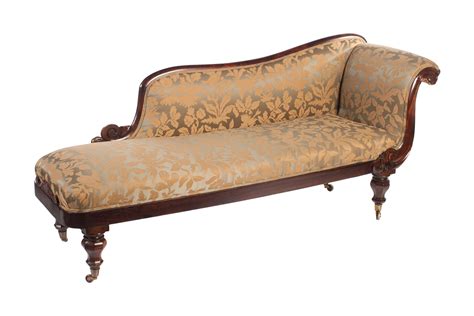 Antique Chaise Lounge in Damask Fabric | Chairish