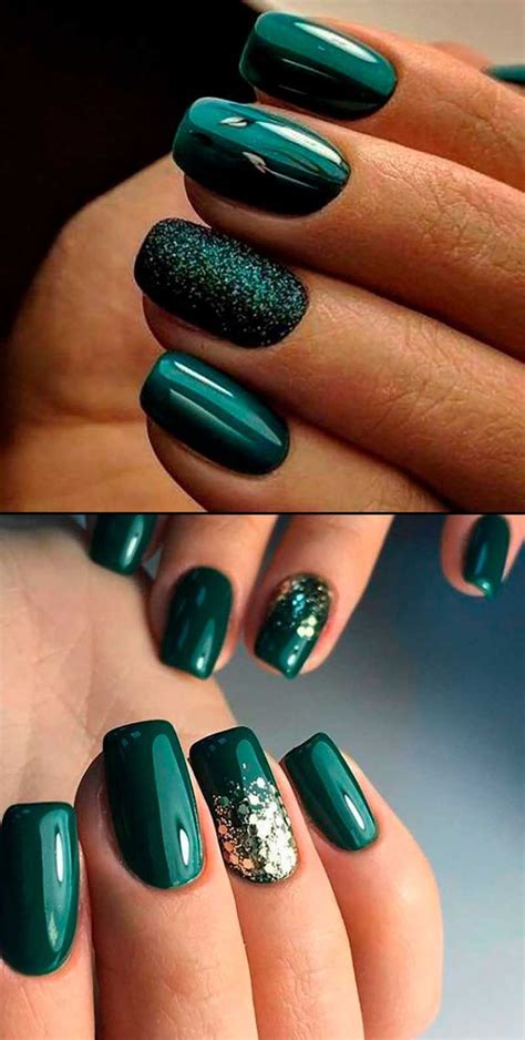 dark green nails ideas     stylish belles green nail designs dark green