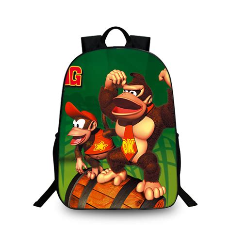 16″donkey Kong School Bag Backpack Baganime
