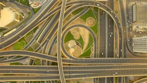 Sheikh Zayed Road Intersection Dubai United Arab Emirates Stock