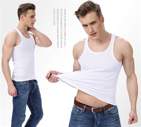 High Quality Wholesale White Undershirts Cotton Vest Tank Top Men