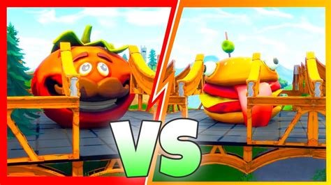 New Food Fight Game Mode Durr Burger Vs Tomatohead Fortnite Battle