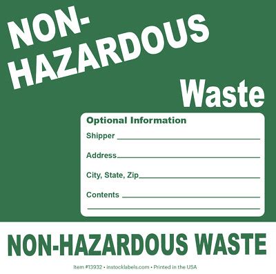 Non Hazardous Waste Warning Labels Square Pack Ebay
